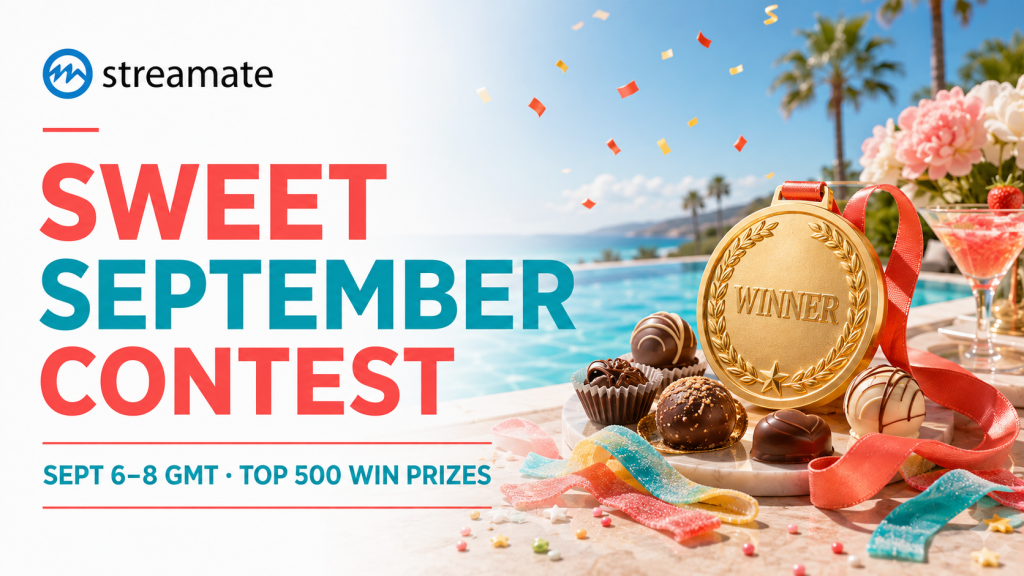 Streamate Sweet September Contest, September 6-8 GMT, with 500 winners